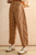 Mini Checker Pattern Barrel Pants - CAMEL/CHESTNUT