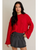 Oversized Cable Knit Sweater - Red