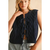 Tie Front Cable Knitted Vest - Navy