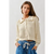 Ruffle Collar Knit Cardigan - Natural