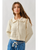 Ruffle Collar Knit Cardigan - Natural
