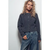 Relaxed Wool Blend Button-Up Cardigan - BLACK