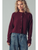 Relaxed Wool Blend Button-Up Cardigan - WINE