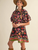Collared Button Down Floral Mini Dress - BLACK MULTI