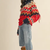 Mock Neck Fair Isle Fringe Sleeve Sweater