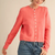 Marled Knit Sweater Cardigan - CORAL RED