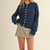 Marled Knit Sweater Cardigan - MIDNIGHT BLUE