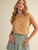 Cap Sleeve Collared Sweater Vest - RUST