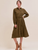 Suede Shirt Dress - OLIVE