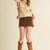 Mock Neck Floral Sweater VesT - BRONZE BROWN