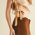 Mock Neck Floral Sweater VesT - BRONZE BROWN