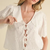 Tie Front Collared Lace Top - WHITE