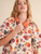 Collared Button Down Floral Mini Dress - IVORY MULTI