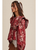 Victorian Floral Ruffle Blouse - CRIMSON