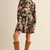 Exclusive Mixed Print Button Down Mini Dress - BLACK MULTI