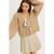 Warm Hug Cable Sweater Cardigan with Ribbon Tie - LATTE