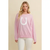 Horse Shoe Pullover Sweater - PINK