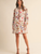 Exclusive Print Blanket Stitch Buttoned Mini Dress - CREAM MULTI