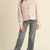 Floral Quilted Jacket with Ribbon Detail - IVORY PINK FLORAL