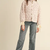 Floral Quilted Jacket with Ribbon Detail - IVORY PINK FLORAL