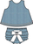 Baby Girls Light Wash Denim Ric Rac Swing Top & Bloomer Set