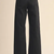 High Waist Wide Leg Pants with Whip Stitch Trim - BLACK