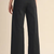 High Waist Wide Leg Pants with Whip Stitch Trim - BLACK