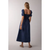 Puff Sleeve Midi Dress - NAVY