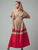 Colorblock Button-Up Cotton Midi Dress - CAMEL