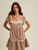 Striped Mini Dress with Lace Trim Detail