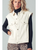 Western Sunset Embroidered Denim Vest - OATMEAL