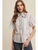 Striped Embroidered Button-Down Blouse