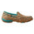 WOMENS SLIP ON DRIVING MOC - TAN/TURQUOISE WDMS022