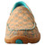 WOMENS SLIP ON DRIVING MOC - TAN/TURQUOISE WDMS022