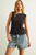 Sleeveless Cotton Top - Black