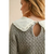 Long Sleeve Cable Knit with Crochet Collar