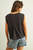 Round Neck Slub Top - Navy