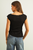 Crinkled Fabric Cap Sleeve Top with Shirring Detail