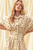 Polkadot Print Short Sleeve Button Front Dress