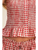 Gingham Pattern Button Front Smocking Top - RED