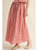 Gingham Pattern Button Front Long Skirt - RED