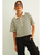 Stripe Pattern Short Sleeve Polo Shirts - CREAM & BLACK