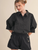 Puff Sleeve Button Down Top - BLACK