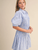 Striped Smocked Bodice Mini Dress - LT BLUE WHITE STRIPE
