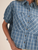 Checkered Denim Button Down Top