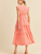 Smocked Ruffled Midi Dress - CORAL PINK