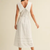 Doll Collar Lace Trim Midi Dress - OFF WHITE