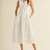 Doll Collar Lace Trim Midi Dress - OFF WHITE