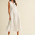 Doll Collar Lace Trim Midi Dress - OFF WHITE
