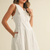 Doll Collar Lace Trim Midi Dress - OFF WHITE